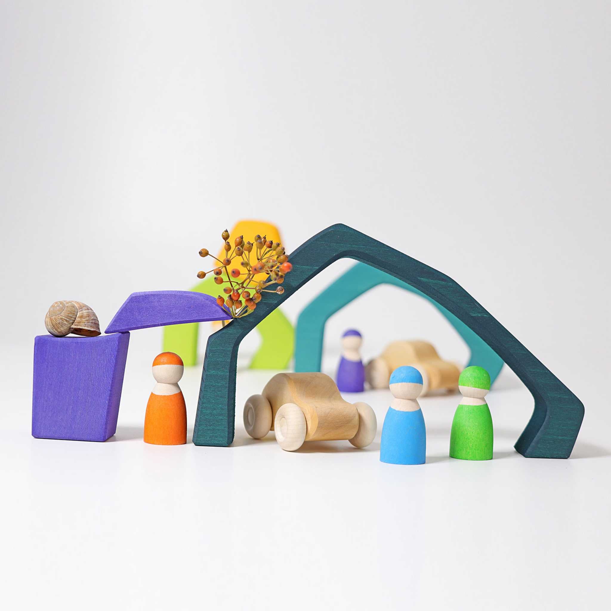 Grimms Four Large Elements Building Set - Styled 