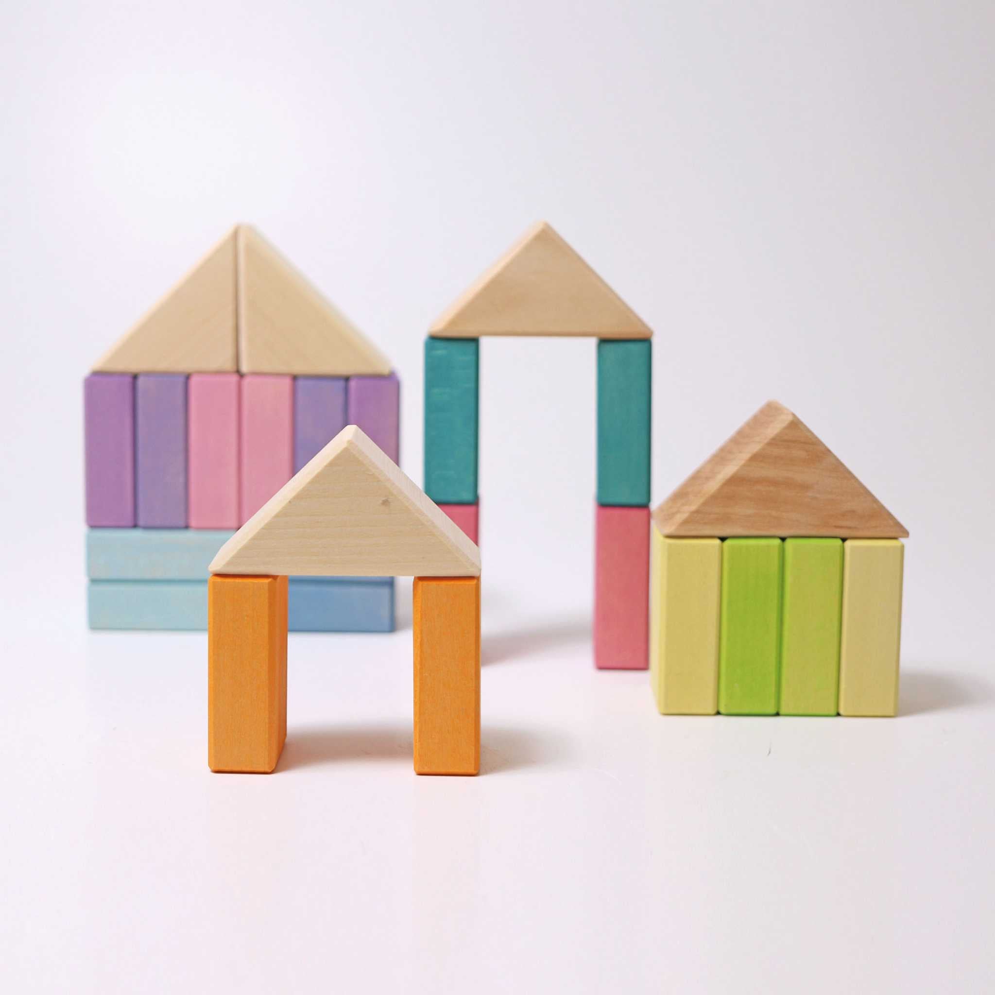 Grimm's Pastel Duo Building Blocks - Buildings