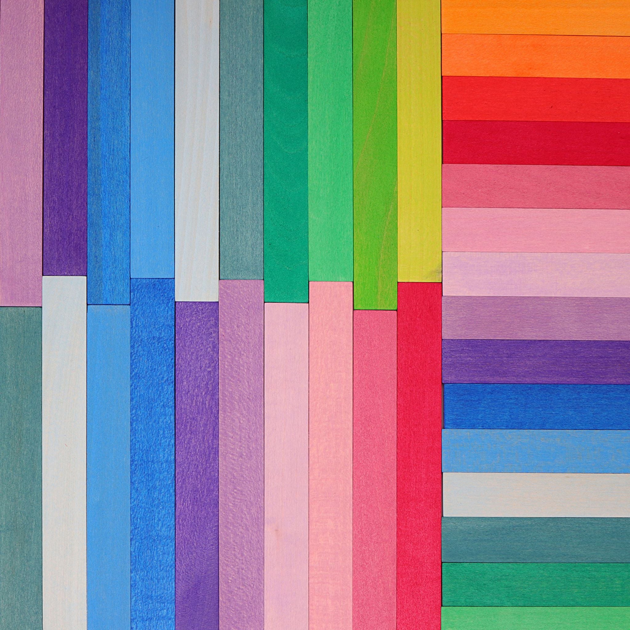 Grimm's Leonardo Wooden Sticks  Stacked Showing Colours