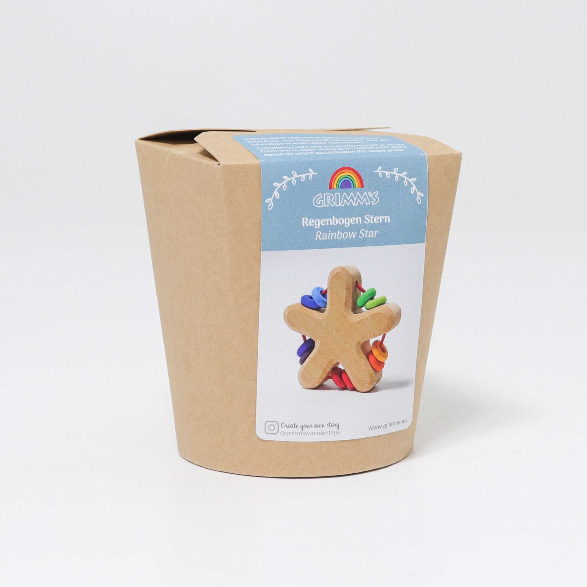 Packaging Grimm's Rainbow Star Rattle