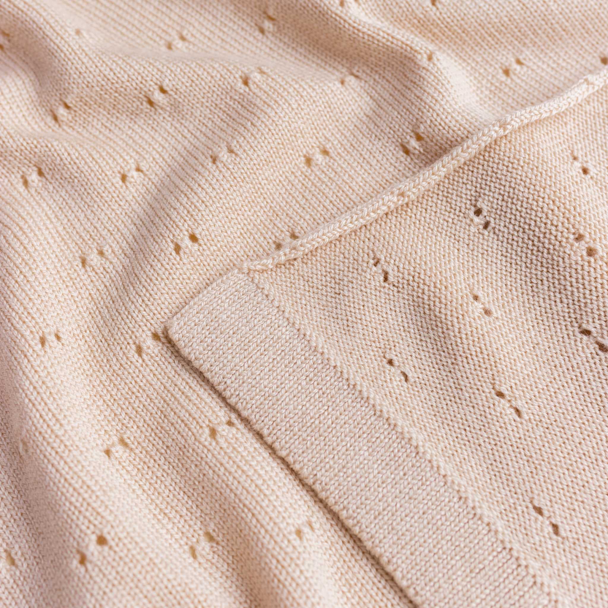 Hvid Merino Wool Bibi Blanket In Oat Corner Detail