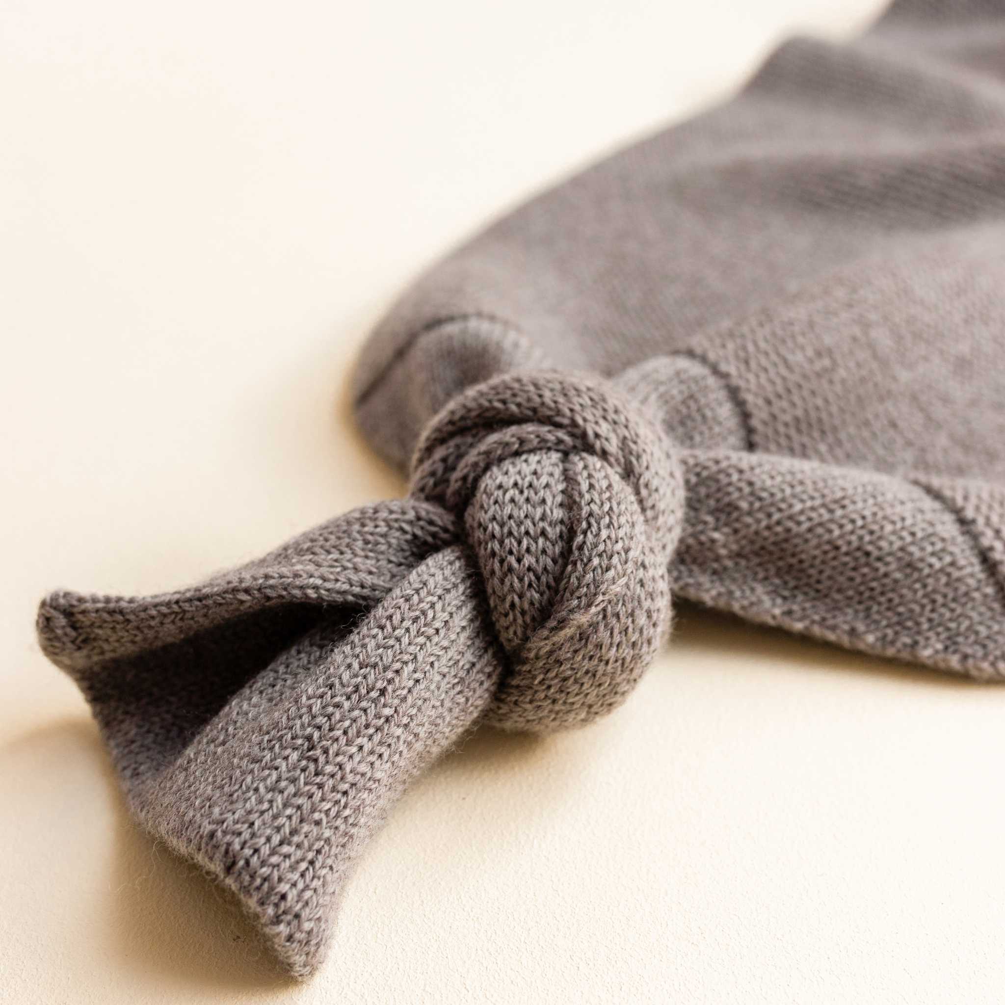 Hvid Merino Wool Cocoon In Otter Tie Detail