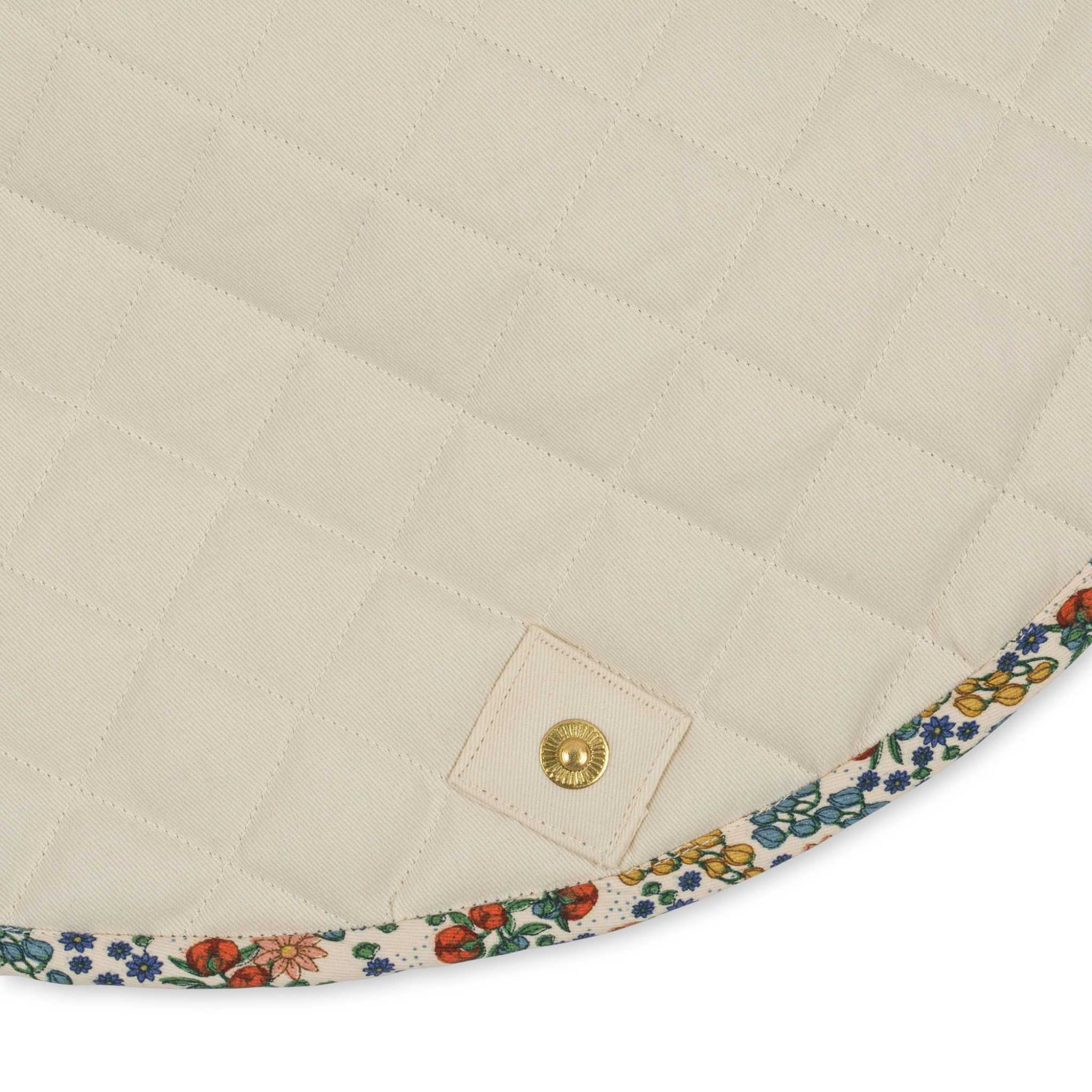 Konges Slojd BibI Fleur Changing Pad - Showing Quilted Detail And Popper