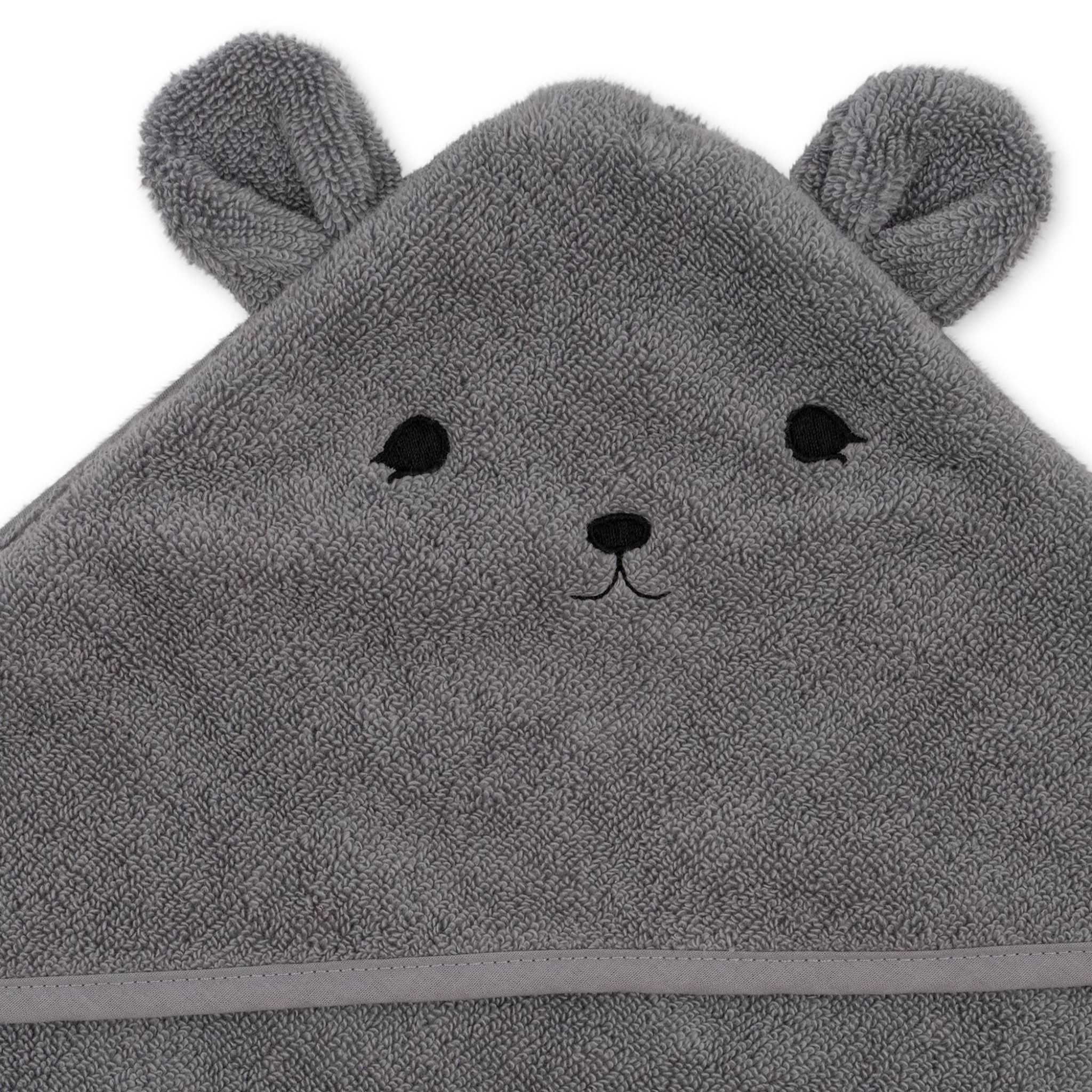 Konges Sløjd Terry Towel - Bear Showing Face and Ear Details