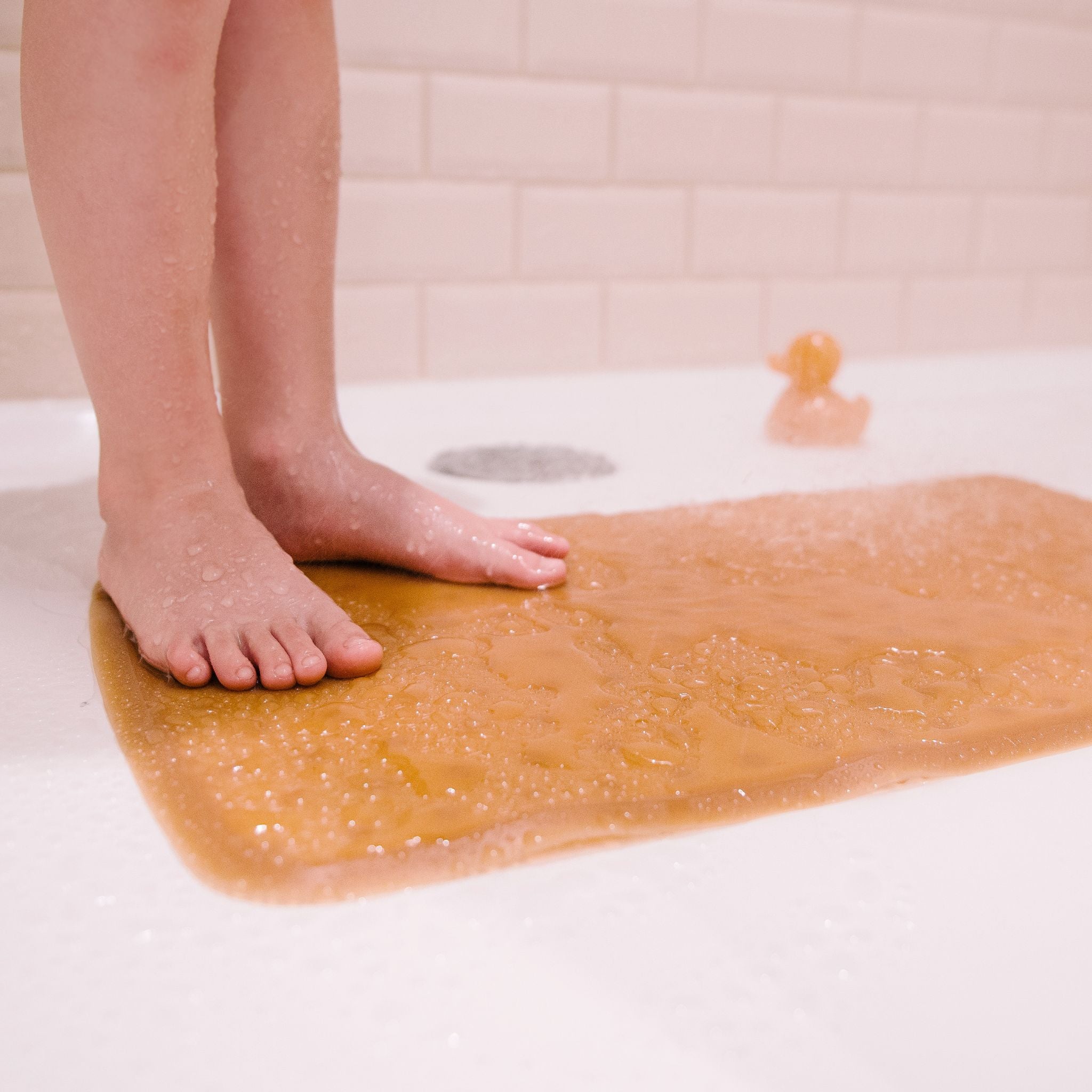 Little Feet On Hevea Baby Bath Mat In Natural Rubber