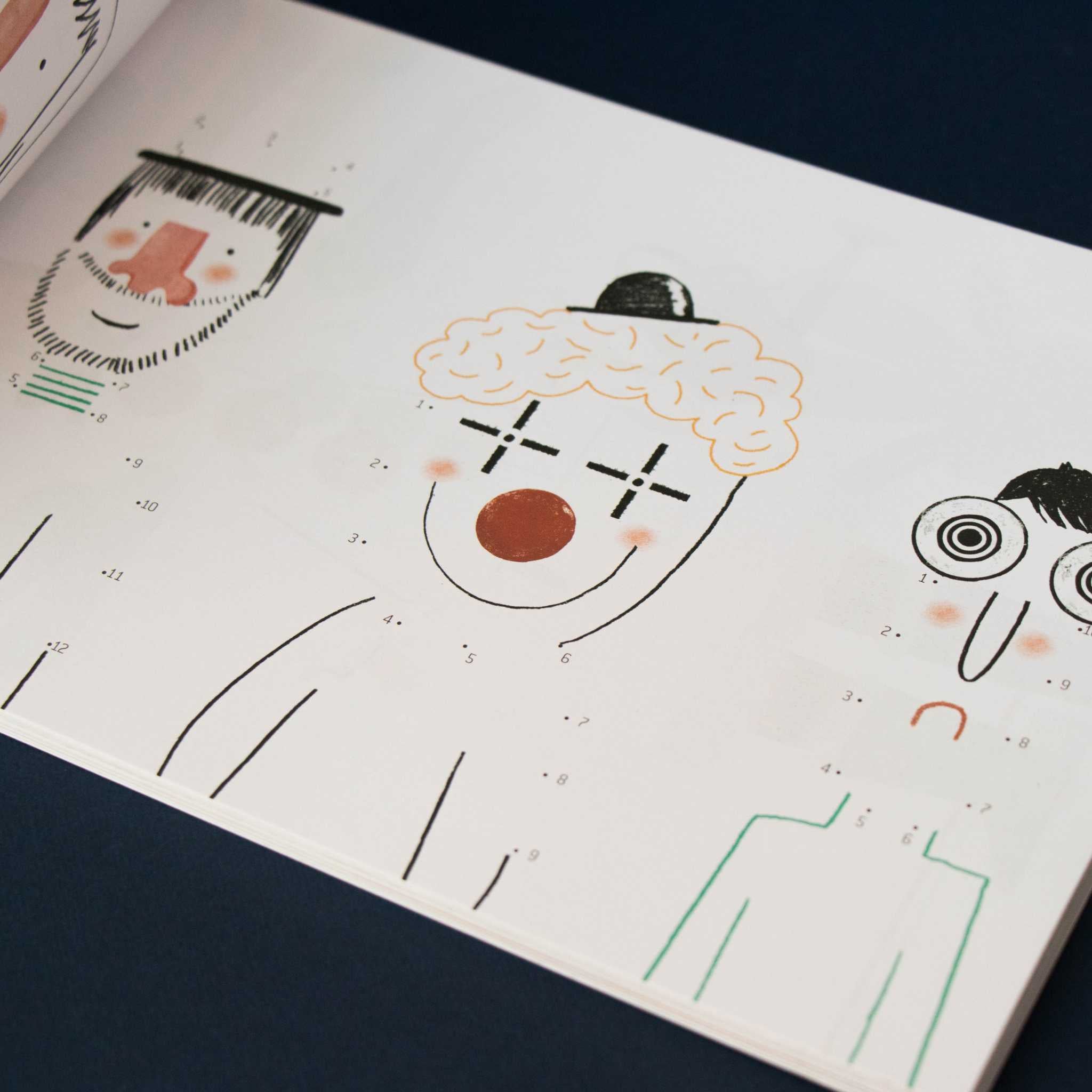 Londji Art & Dots Activity Book Inside Page Detail Showing Funny Faces