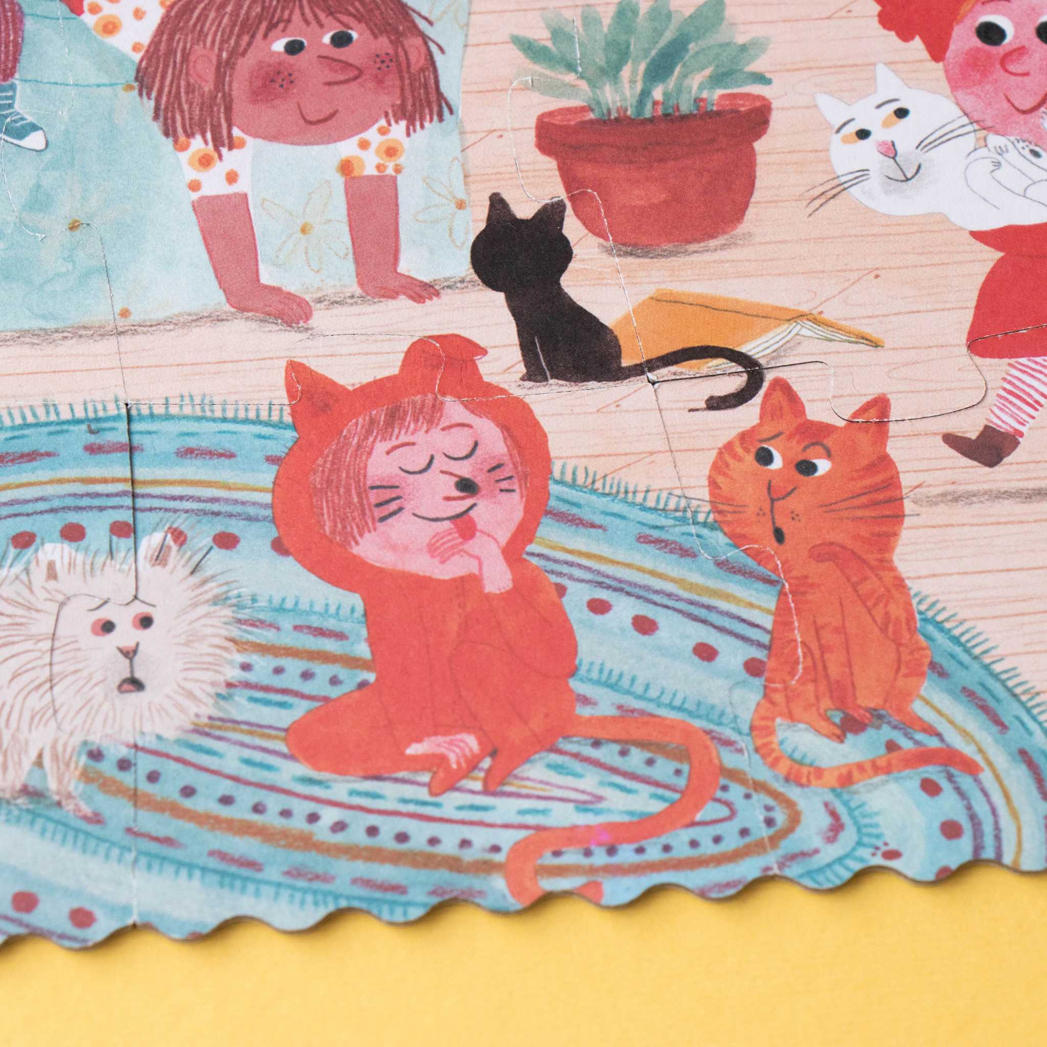 Londji Cats & Dogs Pocket Puzzle Age 3 Plus - Cats on Rug Pieces