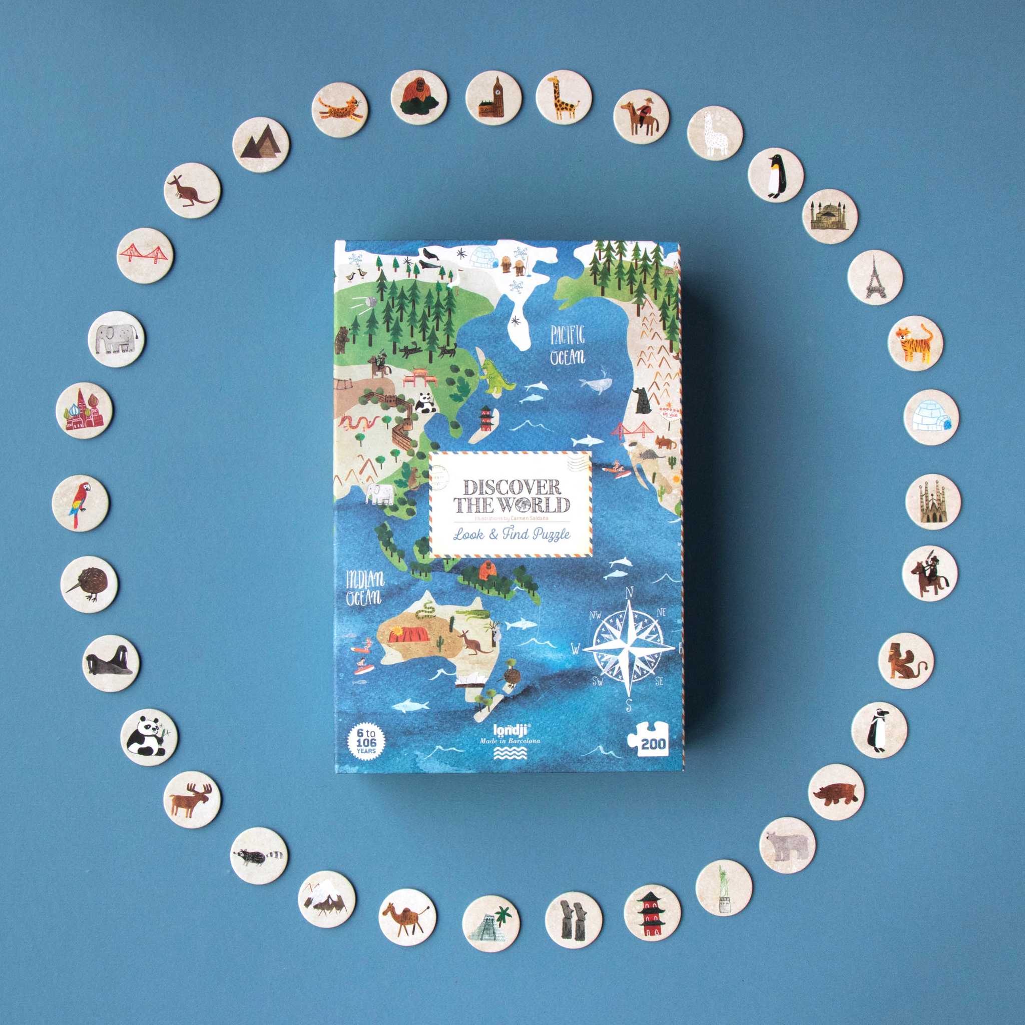 Londji Discover The World Jigsaw Box And Pieces