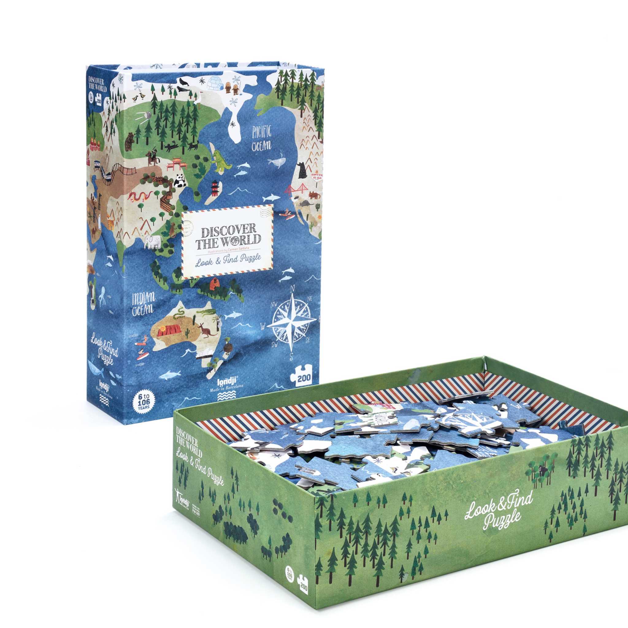 Londji Discover The World Jigsaw Open Box And Pieces