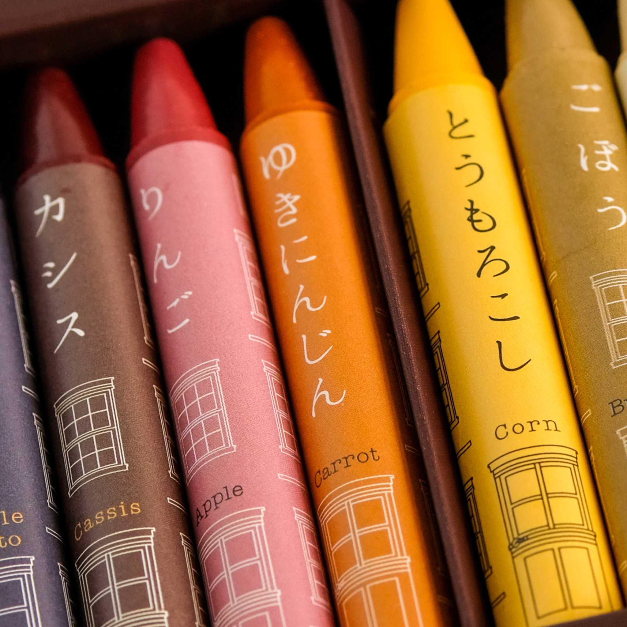 Mizuiro Vegtable Crayons 10 Pack Close Up Colours