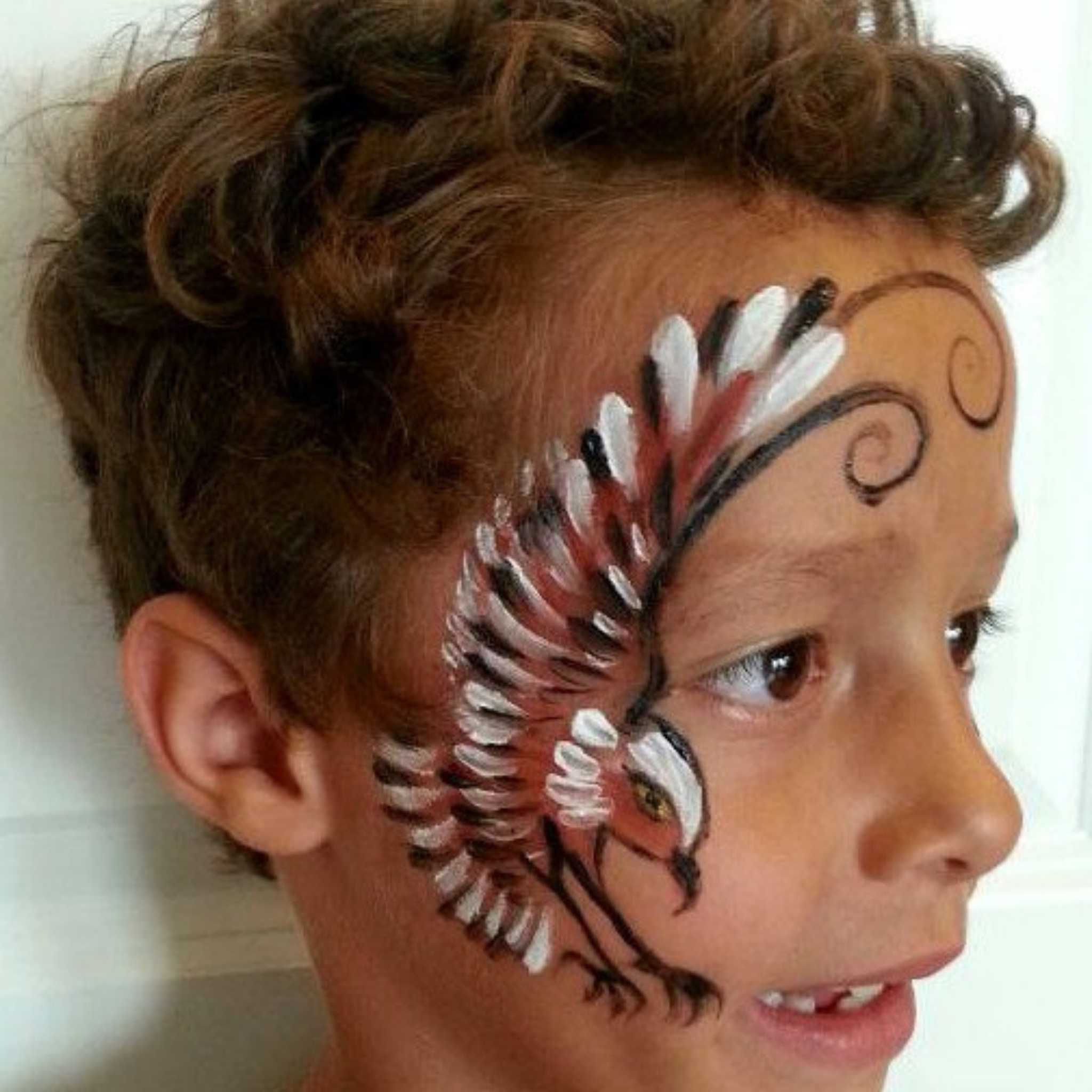 Natural Earth Natural Face Paint - 6 Pack - Showing Boys Face Painted Bird
