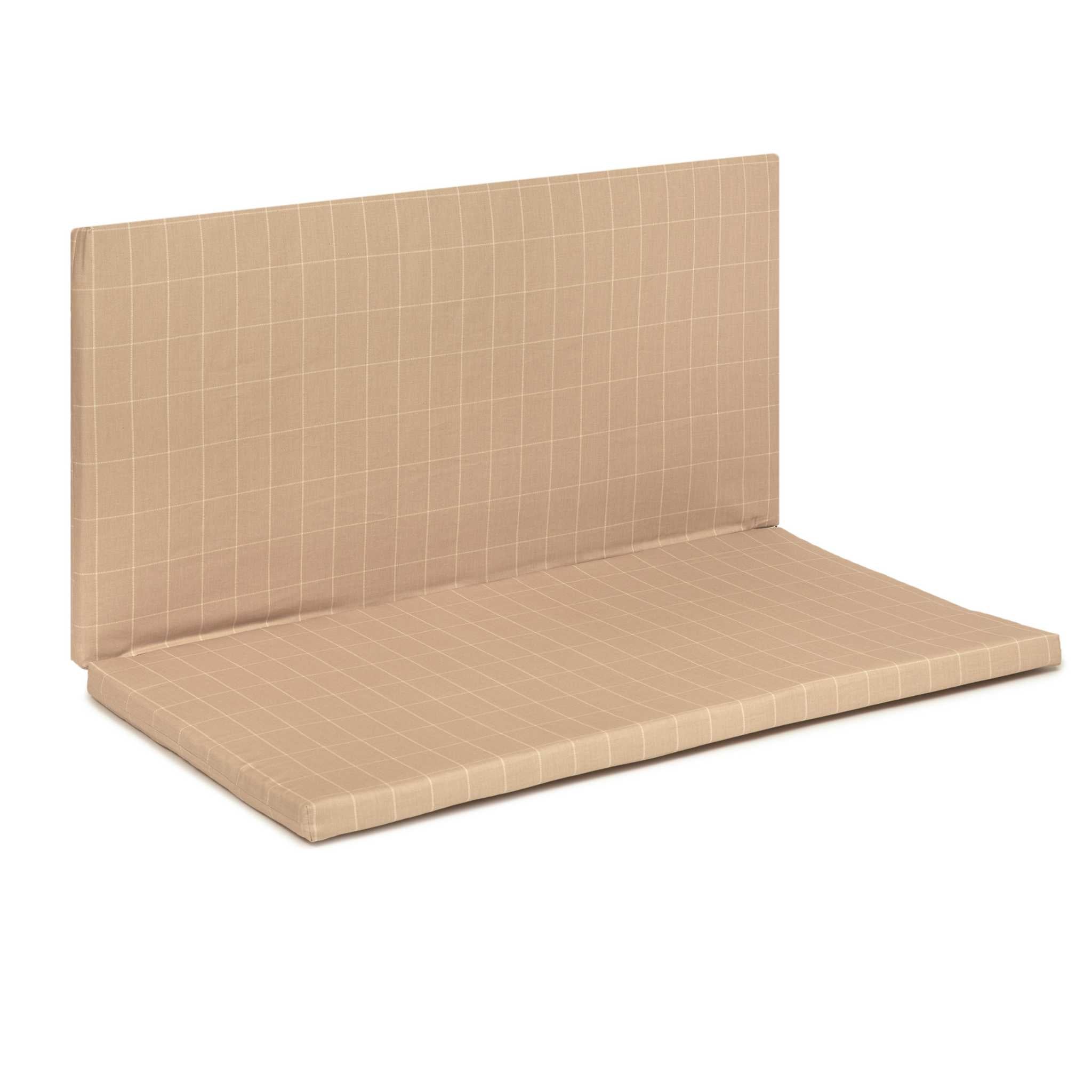 Nobodinoz Foldable Eco Play Mat - Taupe Grid - Side Back Up
