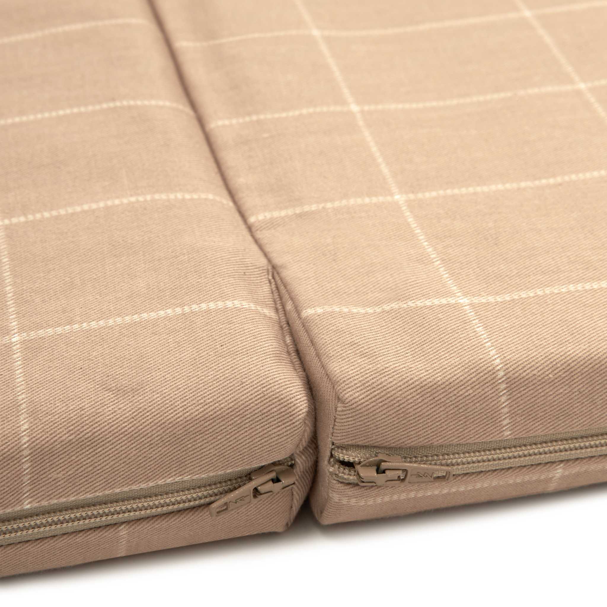 Nobodinoz Foldable Eco Play Mat - Taupe Grid - Up Close Print Detail