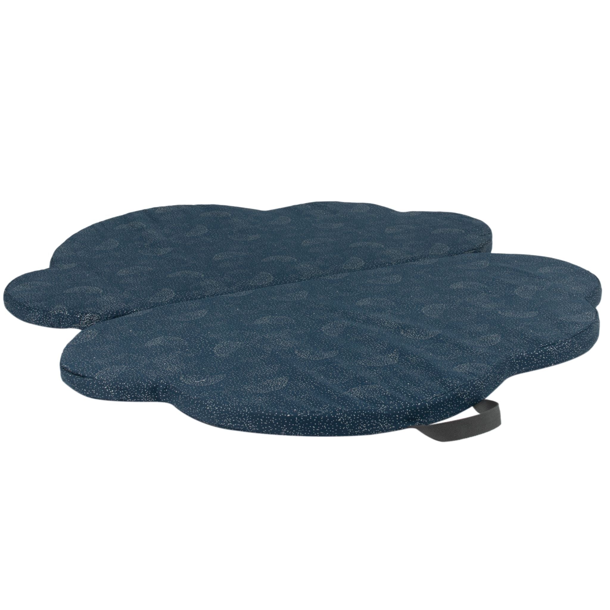 Nobodinoz Cloud Foldable Eco Floor Mat - Gold Bubble/ Night Blue Fully Open Flat