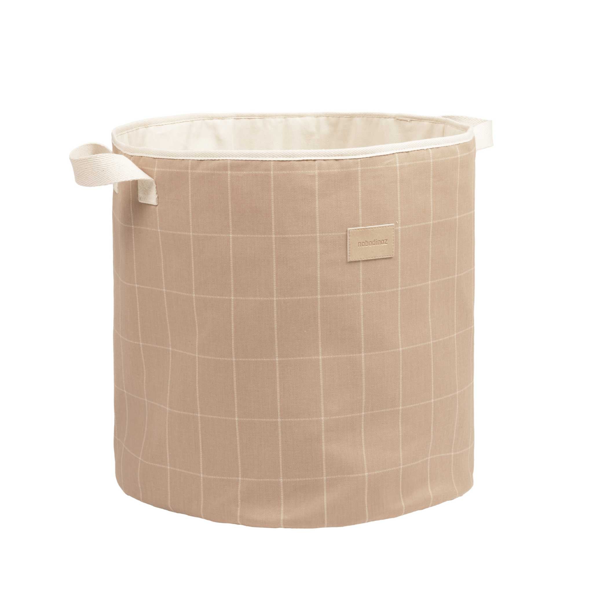 Nobodinoz Toy Storage Basket Taupe Stripe