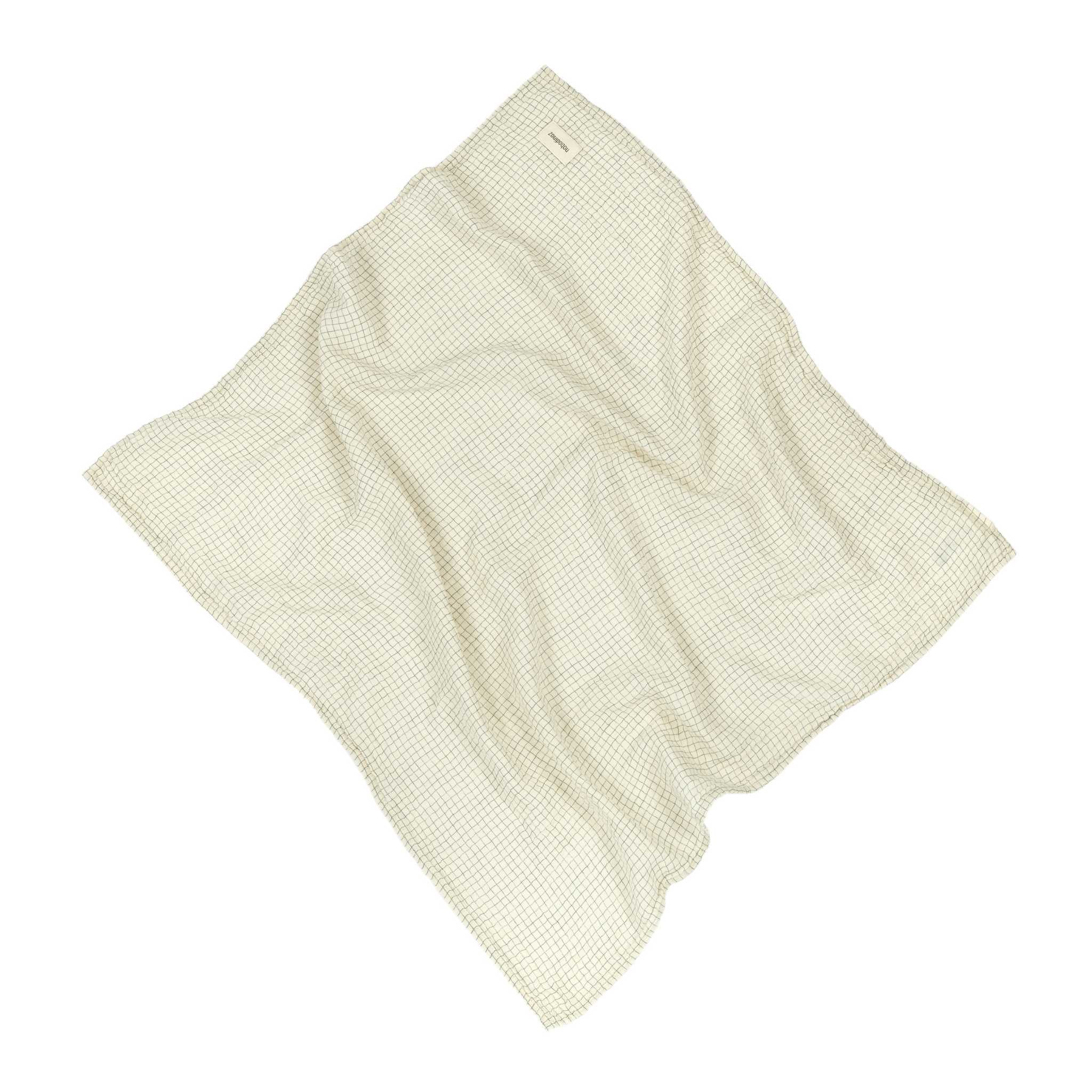 Nobodinoz Wabi Sabi Gift Swaddle Blue Grid - Laid Out