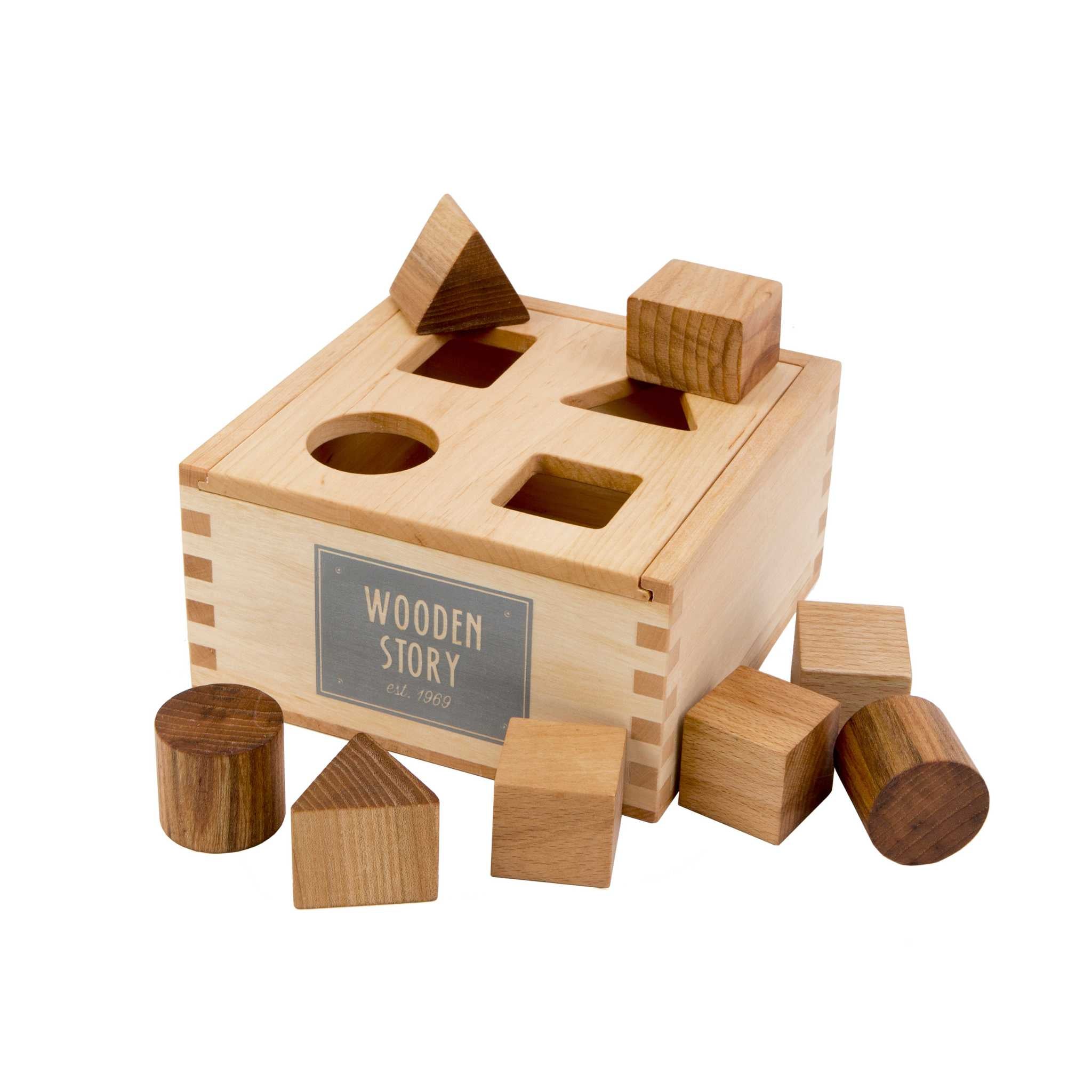 Wooden Story Natural Shape Sorter Box - Main Image