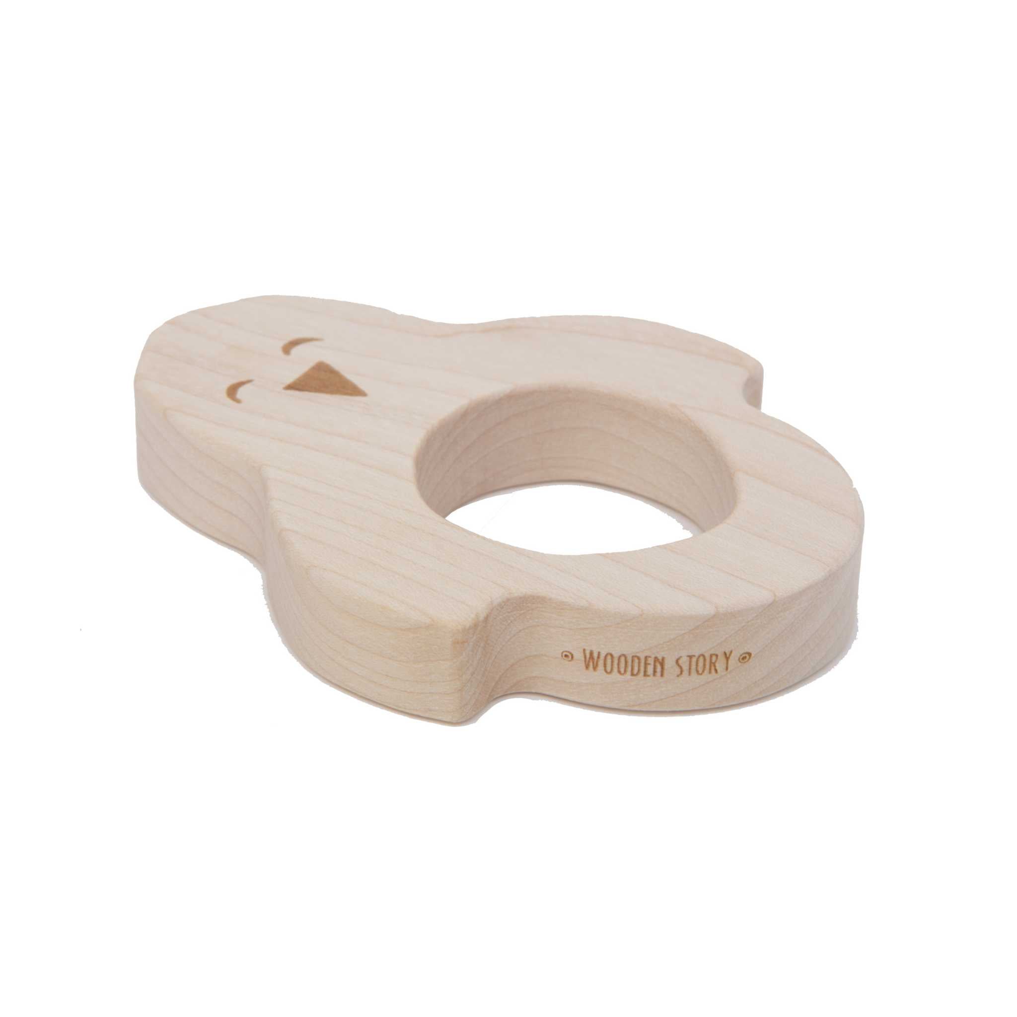 Wooden Story Penguin Teether - Side View