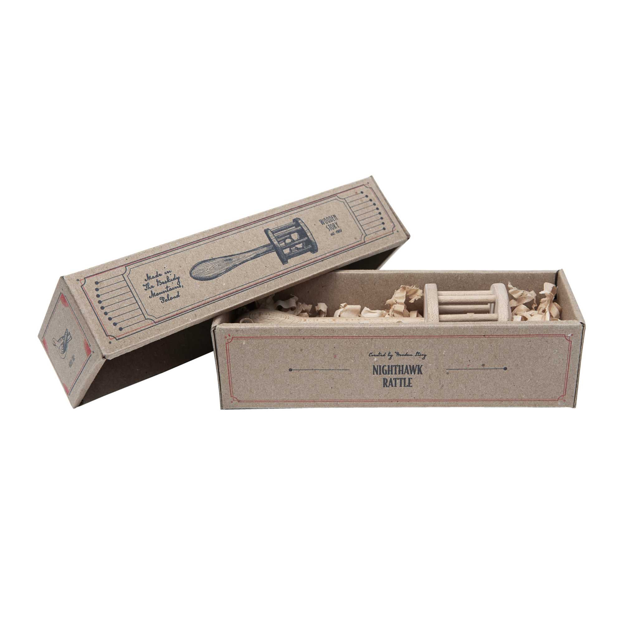 Wooden Story Nighthawk Rattle - Box