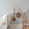 Cam Cam Copenhagen Harlequin Shelf with Hooks in White in Nursery