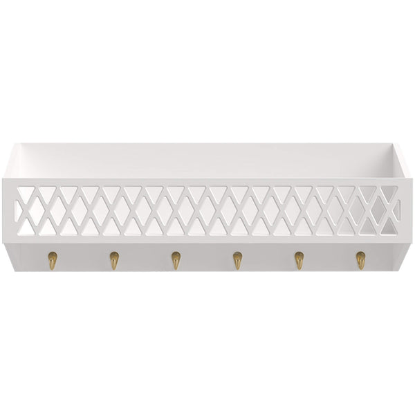 Cam Cam Copenhagen Harlequin Shelf with Hooks in White