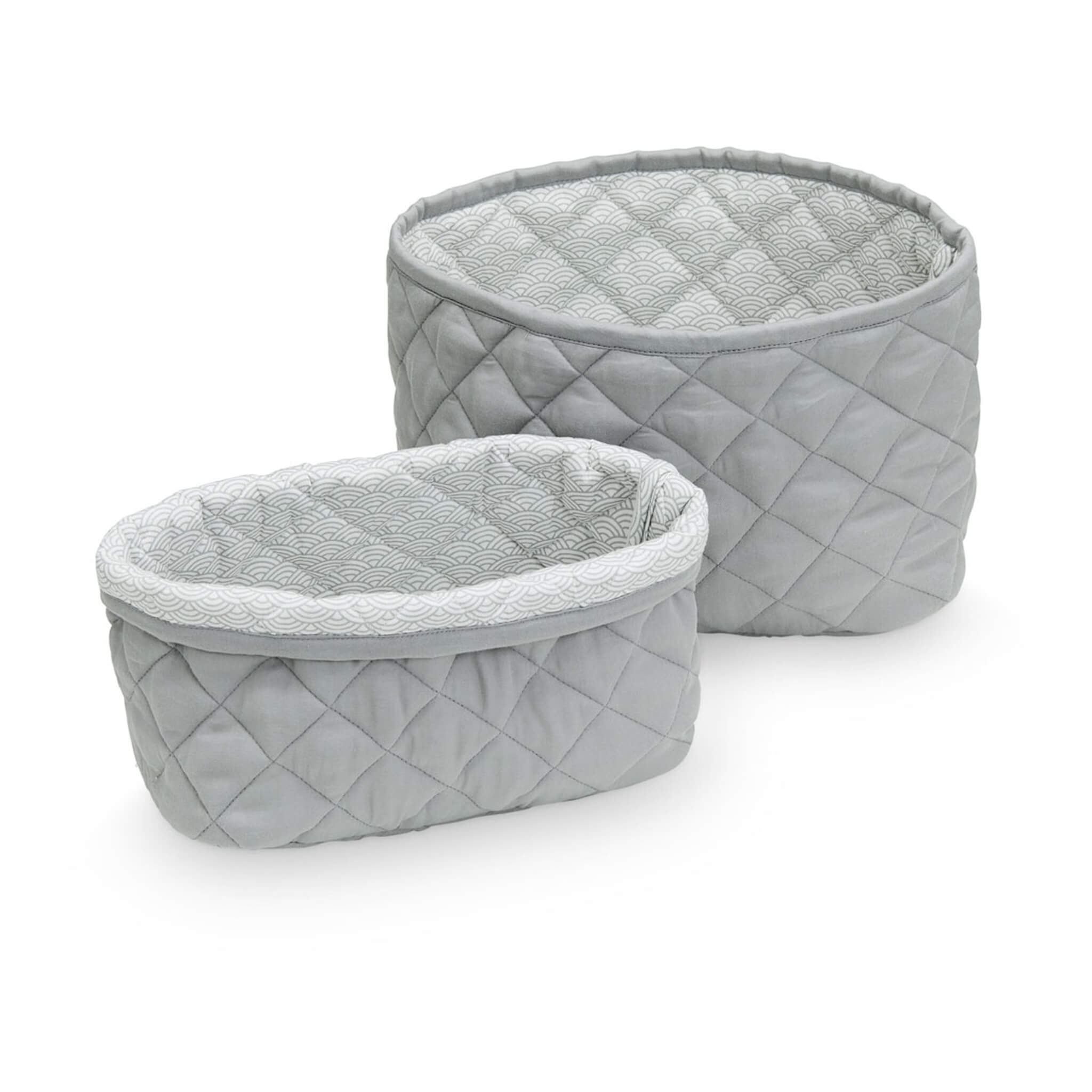Cam Cam Copenhagen Quilted Storage Basket Set of 2 in Grey