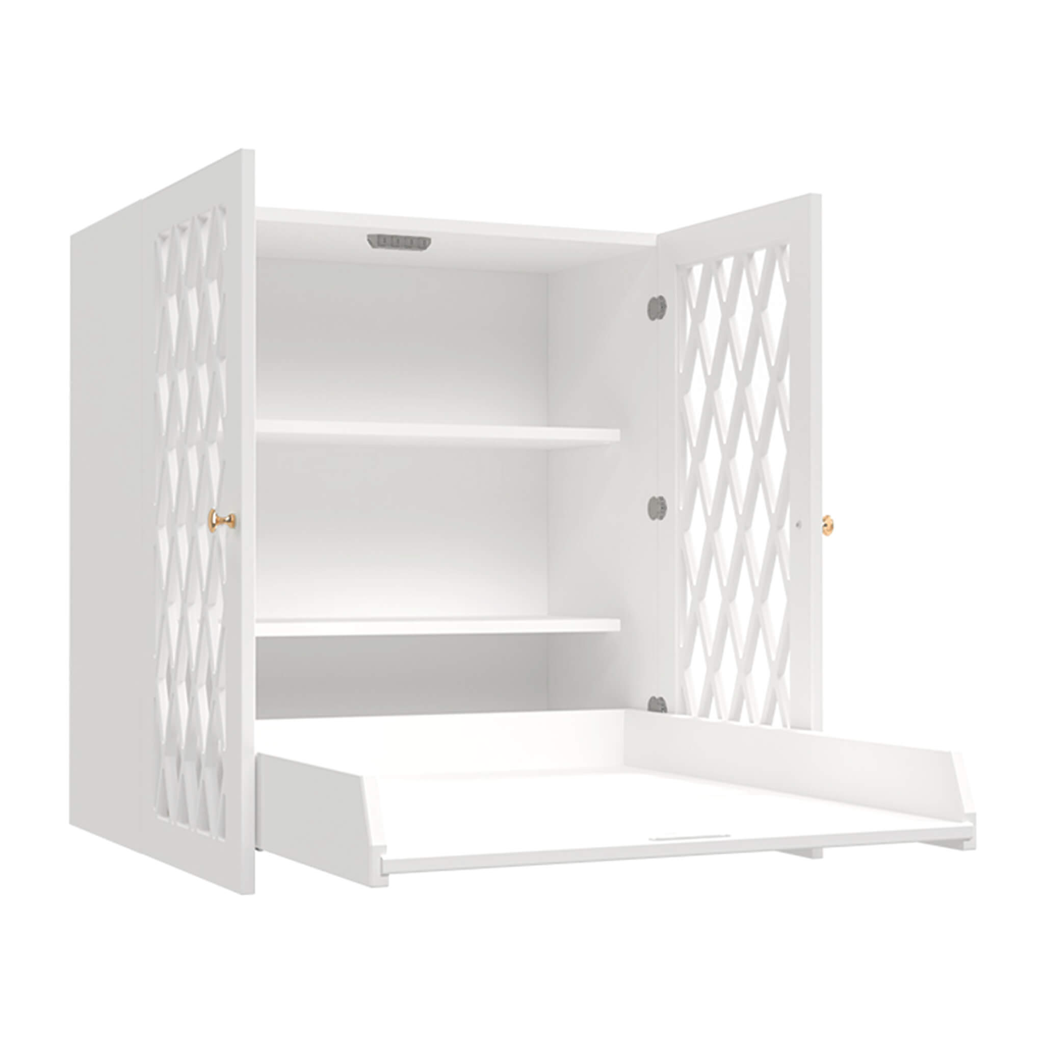 Cam Cam Copenhagen Harlequin Wall Hung Changing Table in White Open
