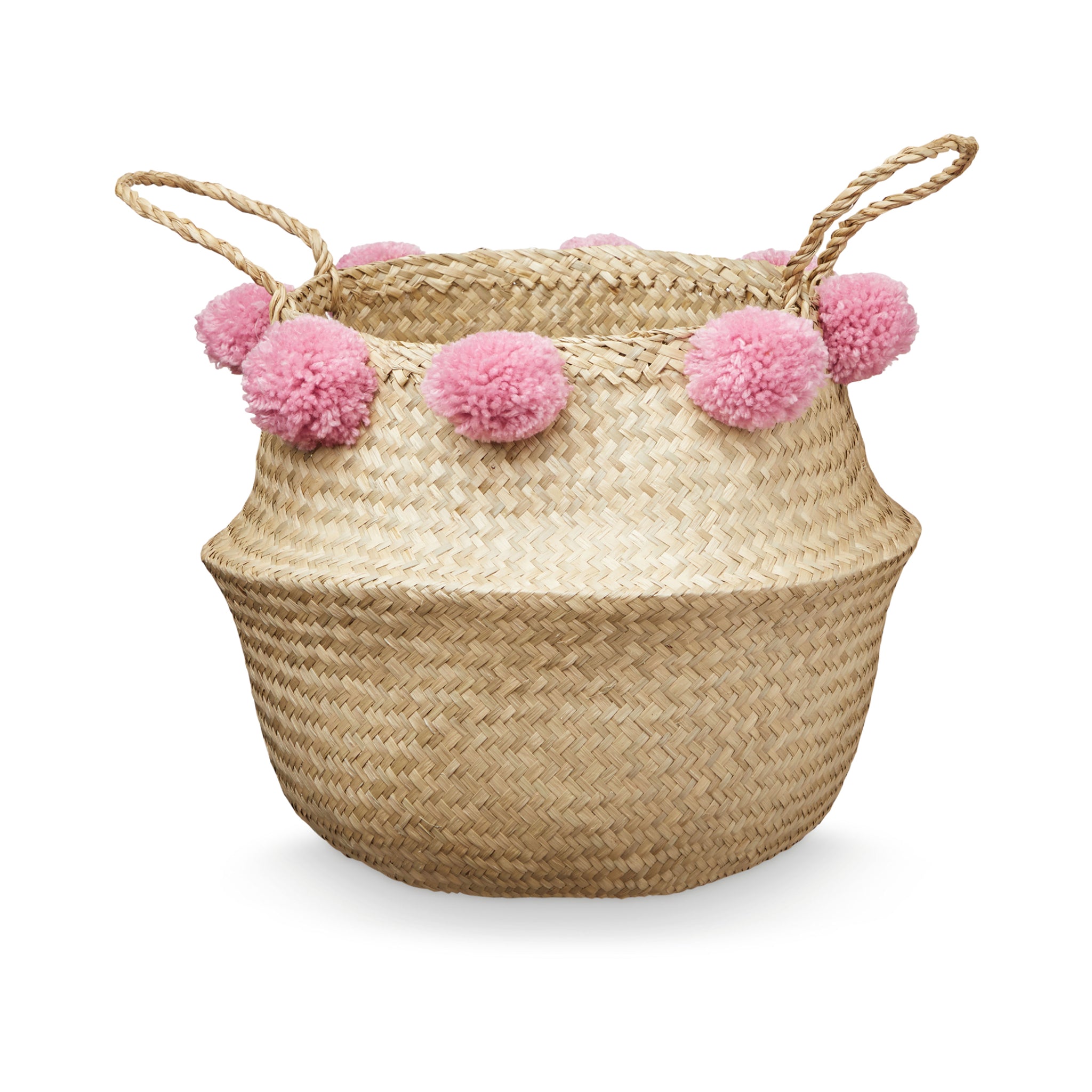 Pom Pom Belly Basket - Berry