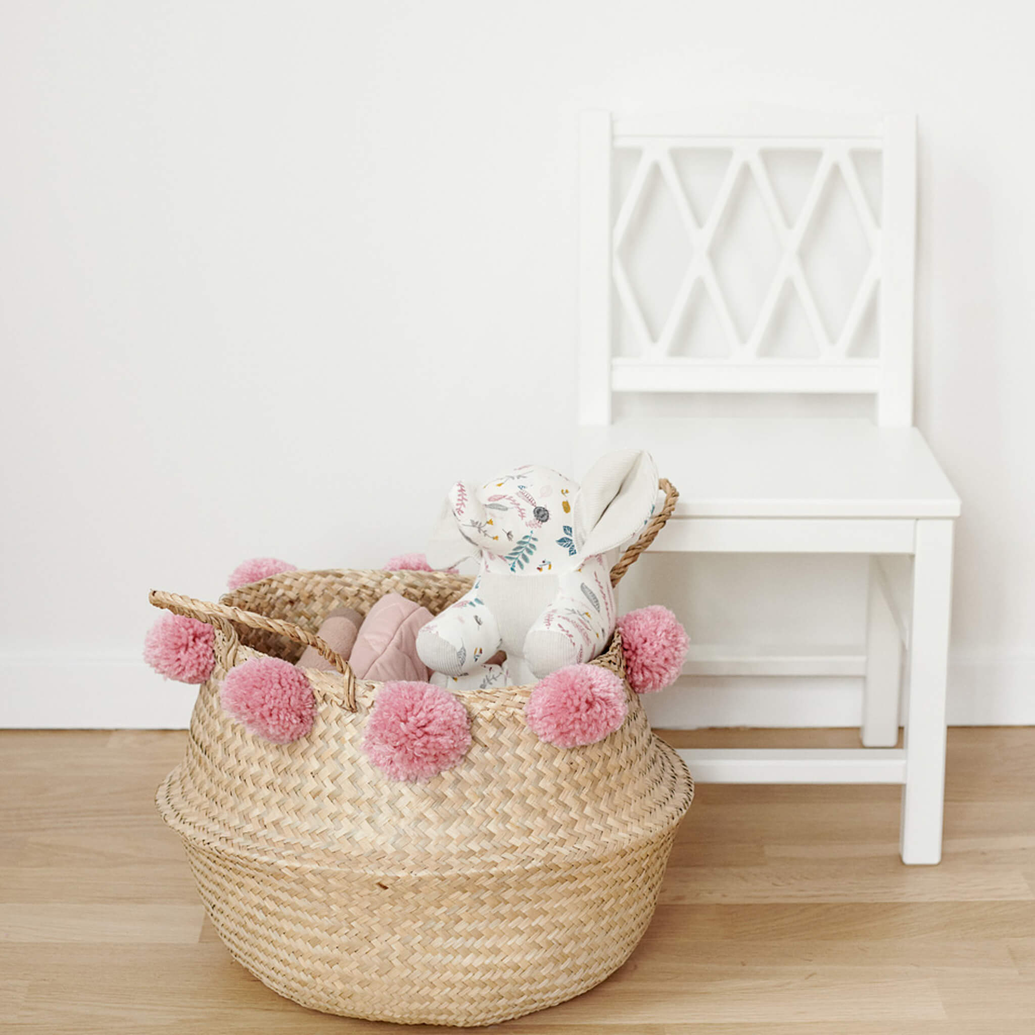 Pom Pom Belly Basket - Berry