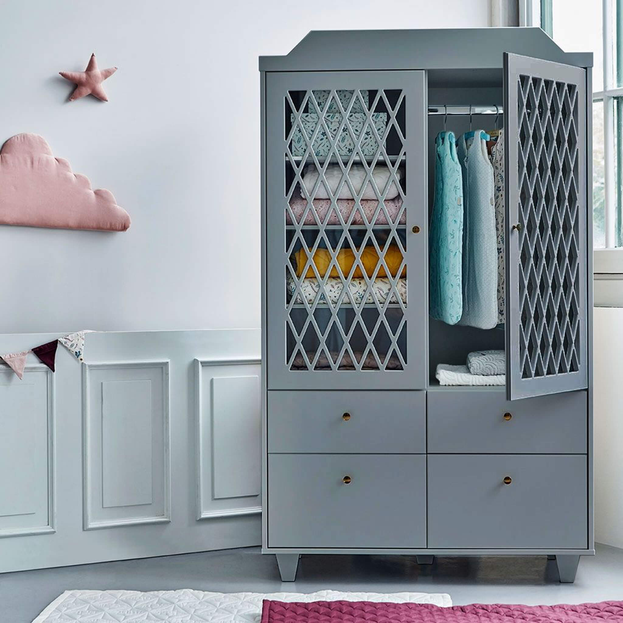 Harlequin Wardrobe - Grey