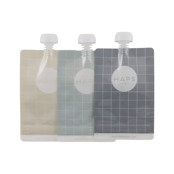 Haps Reusable Food Pouch (3 pack) Cold Colours