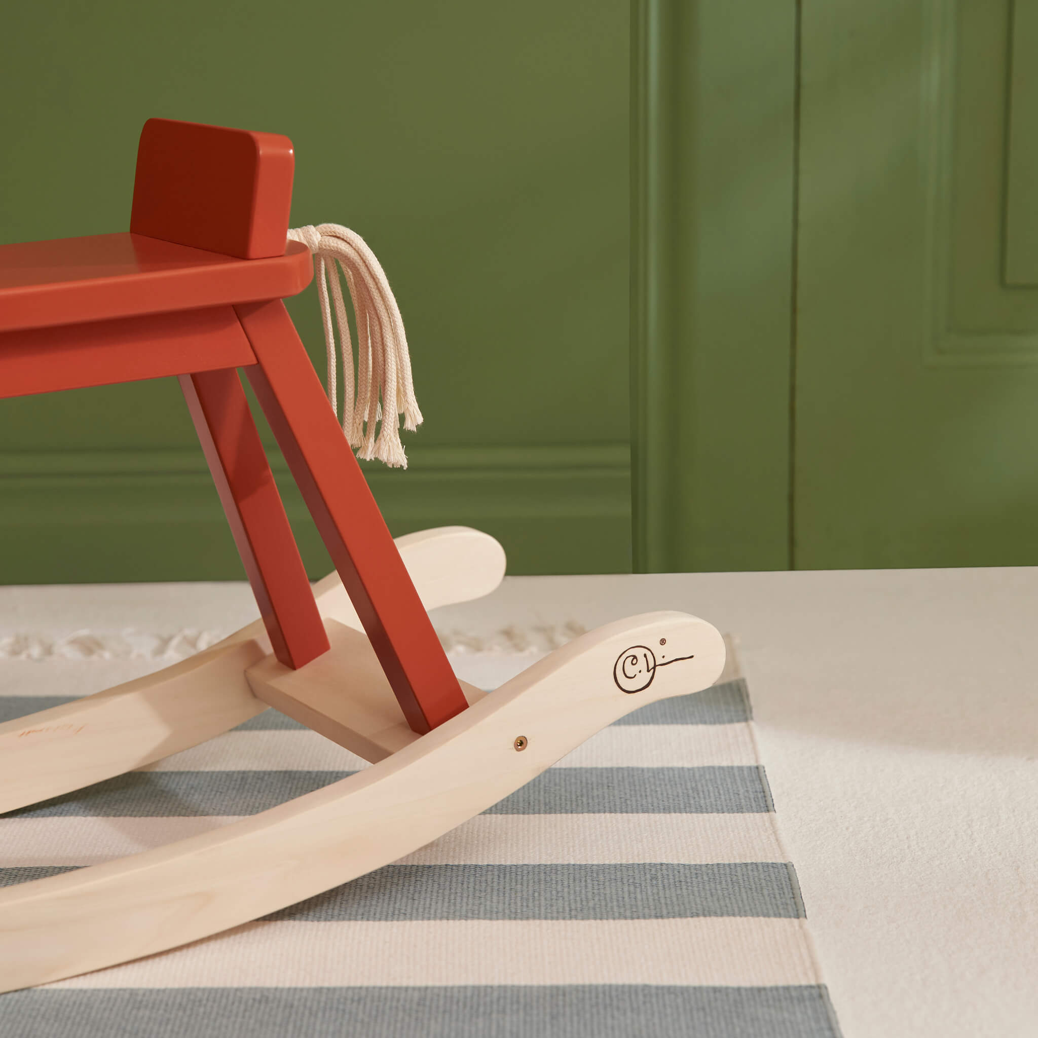 Kids Concept Orange/ Red Rocking Horse