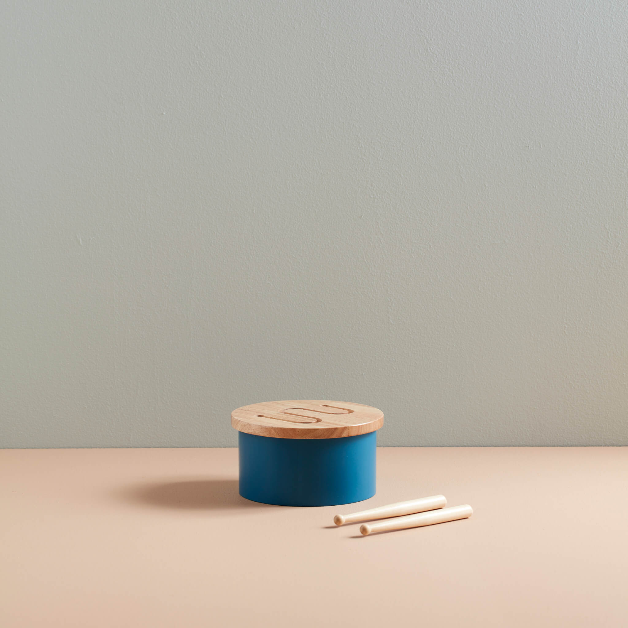 Kids Concept Wooden Drum - Blue,