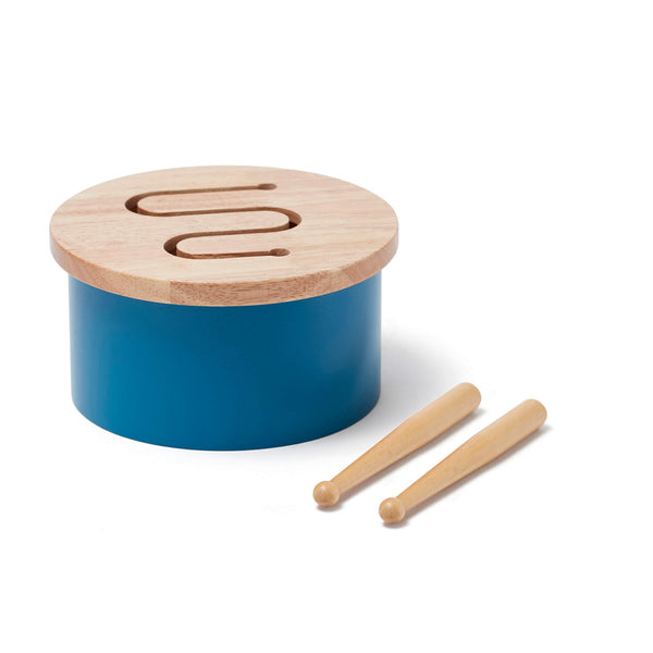 Kids Concept Wooden Drum - Blue,