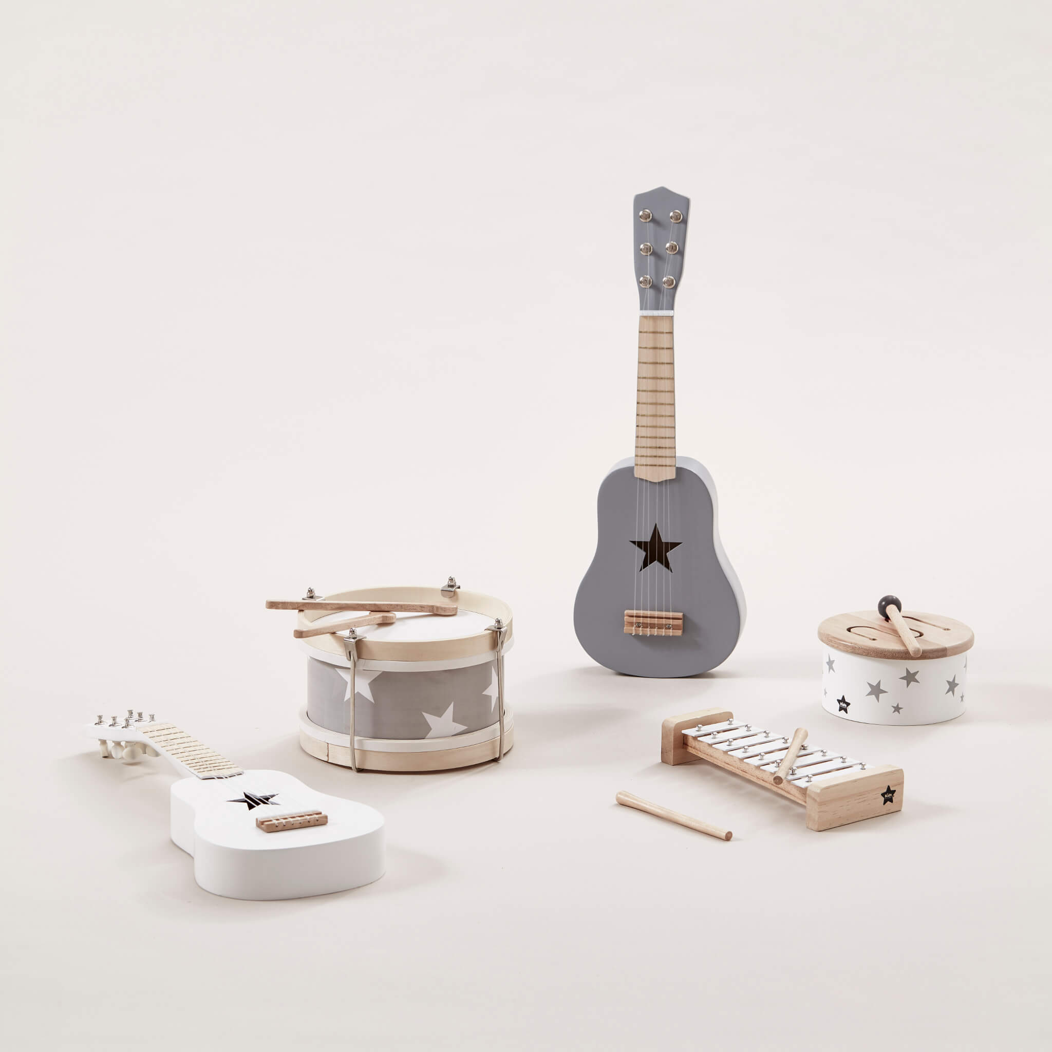 Kids Concept Wooden Drum - White