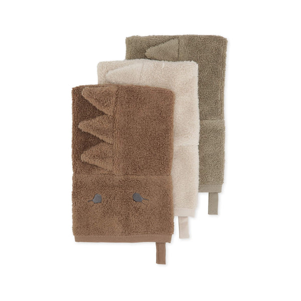 Konges Slojd Animal Washcloths (3 Pack) Dino