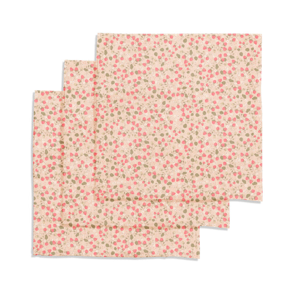 Muslin Cloth - Strawberry Fields (3 Pack)