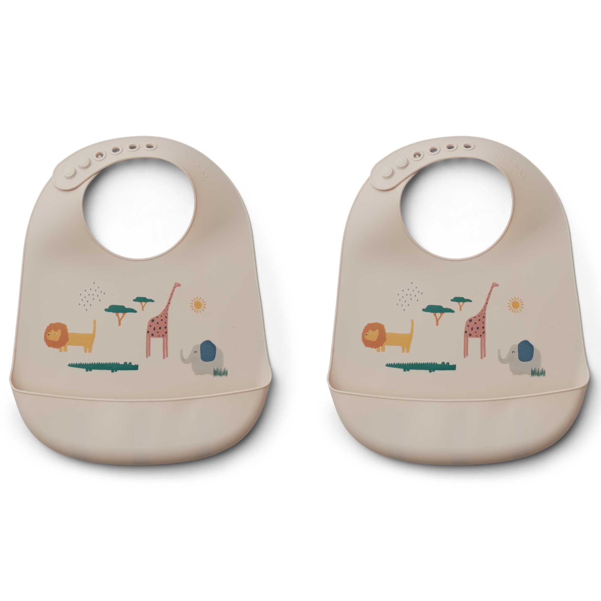 Liewood Tilda Silicone Bib (2 pack) - Safari