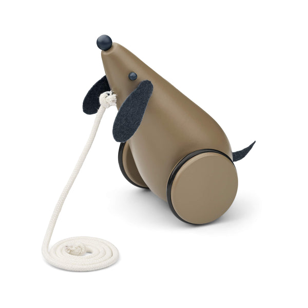 Liewood Ash Pull Along Dog- Midnight/Oat,