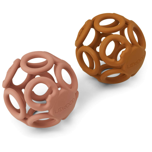 Jasmin Teether Ball - Dark Rose/ Mustard