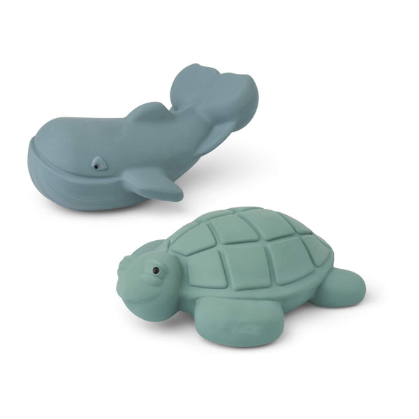 Liewood Ned Bath Toys in Tuscany Peppermint/ Blue Whale