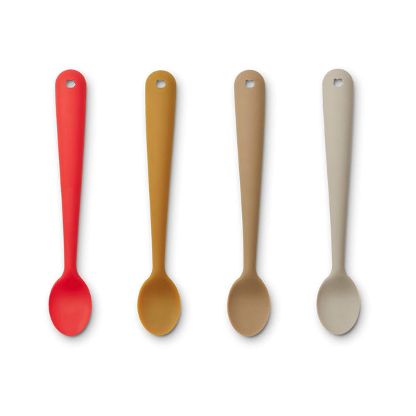 Liewood Apple Red Sivi Feeding Spoons (4 pack)