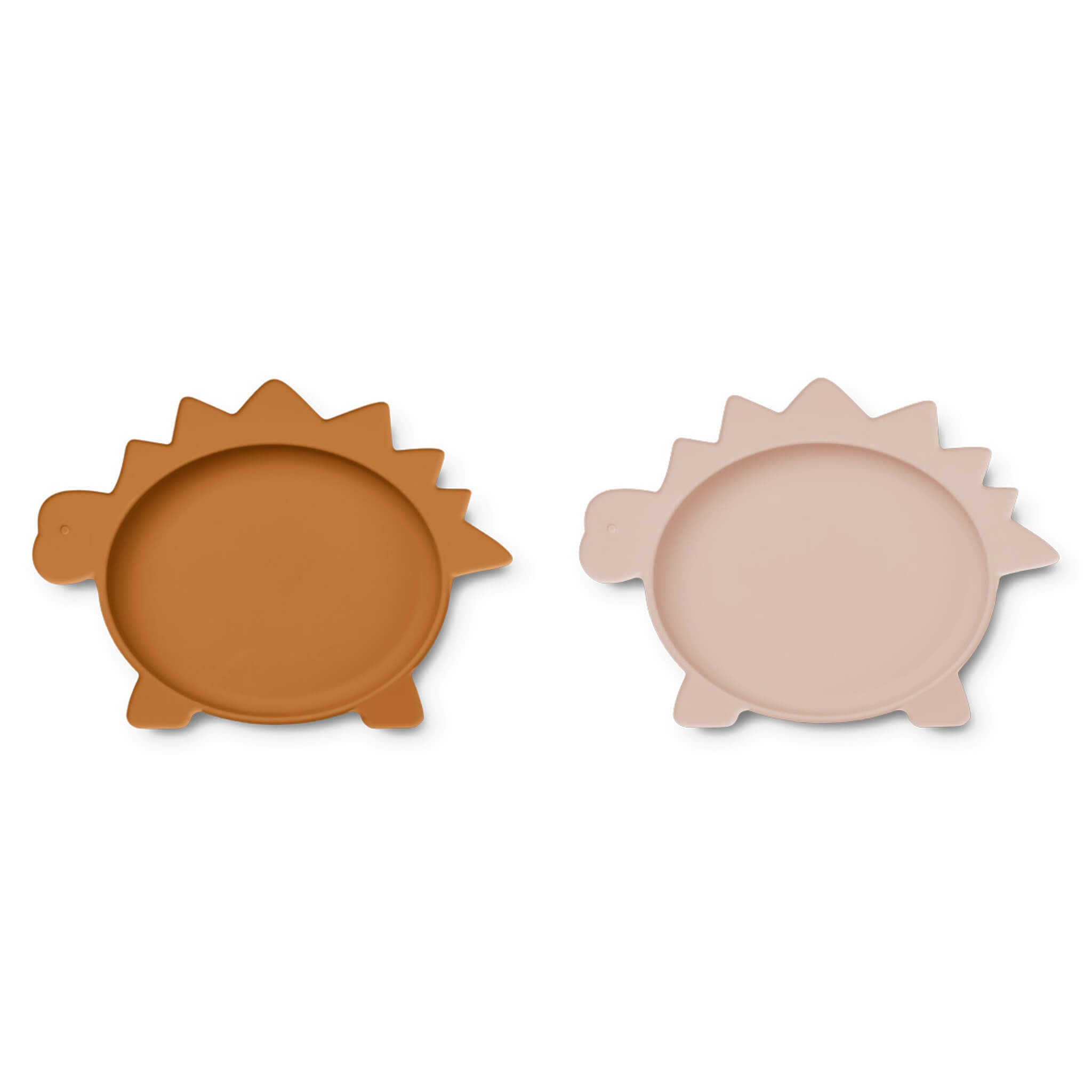 Olivia Dino Silicone Plates -Rose/ Mustard Mix