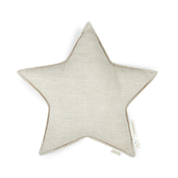 Nobodinoz Lin Francais Star Cushion in Greige
