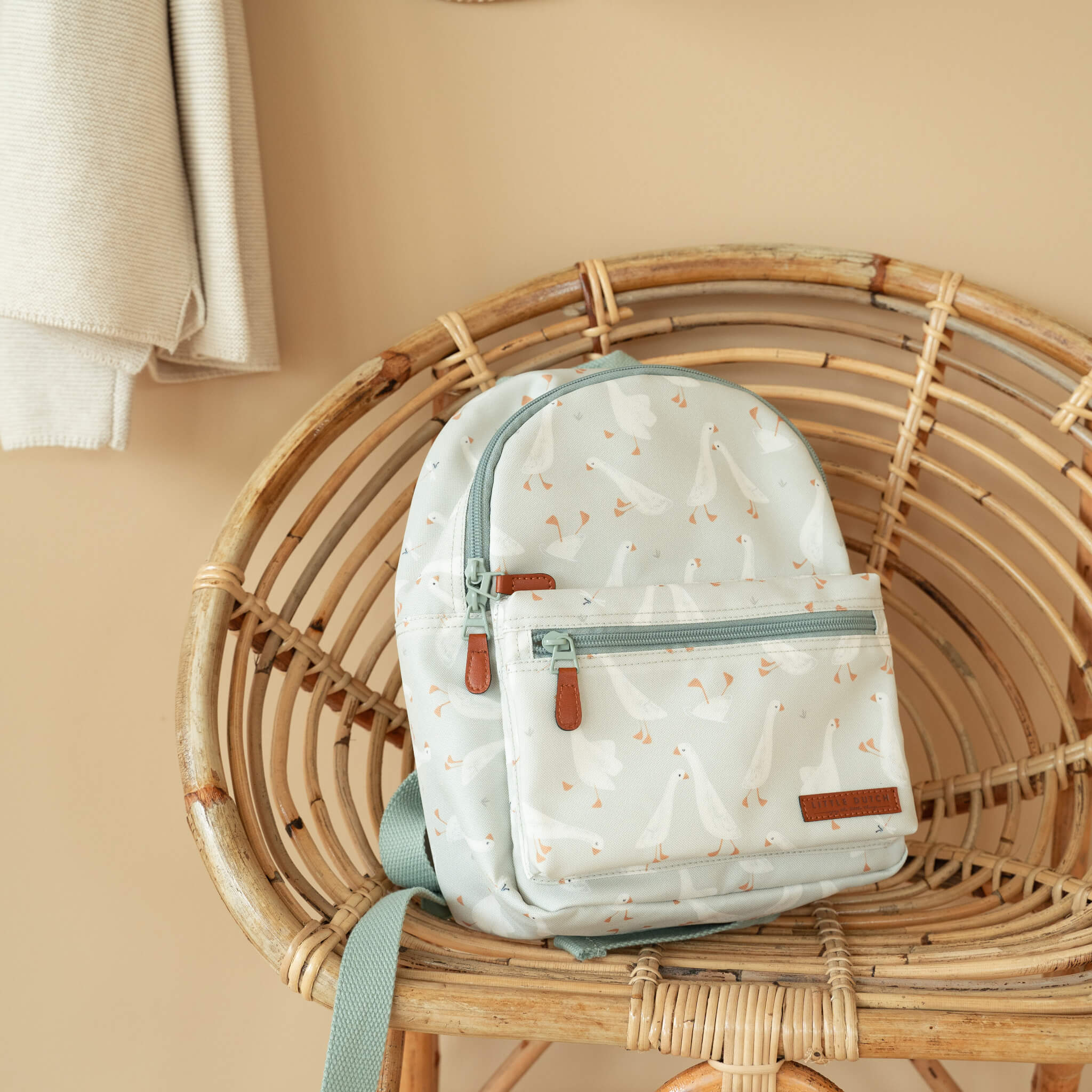 Little Dutch Backpack in Little Goose Design on Chair