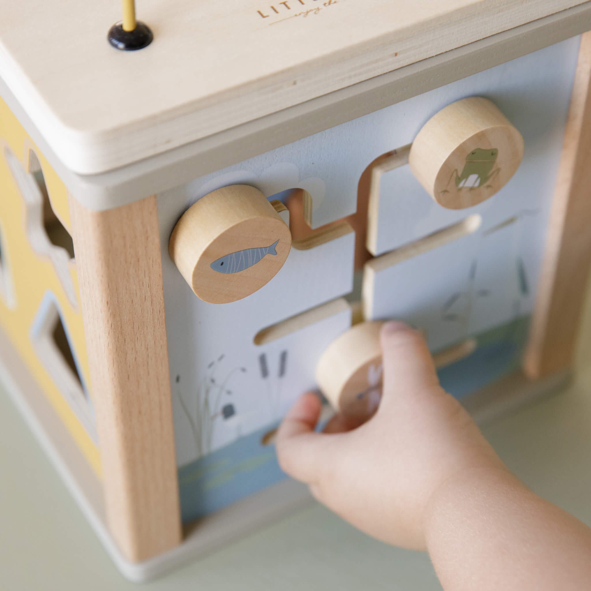 Little Dutch Wooden Activity Cube Toy in Little Goose Design Details