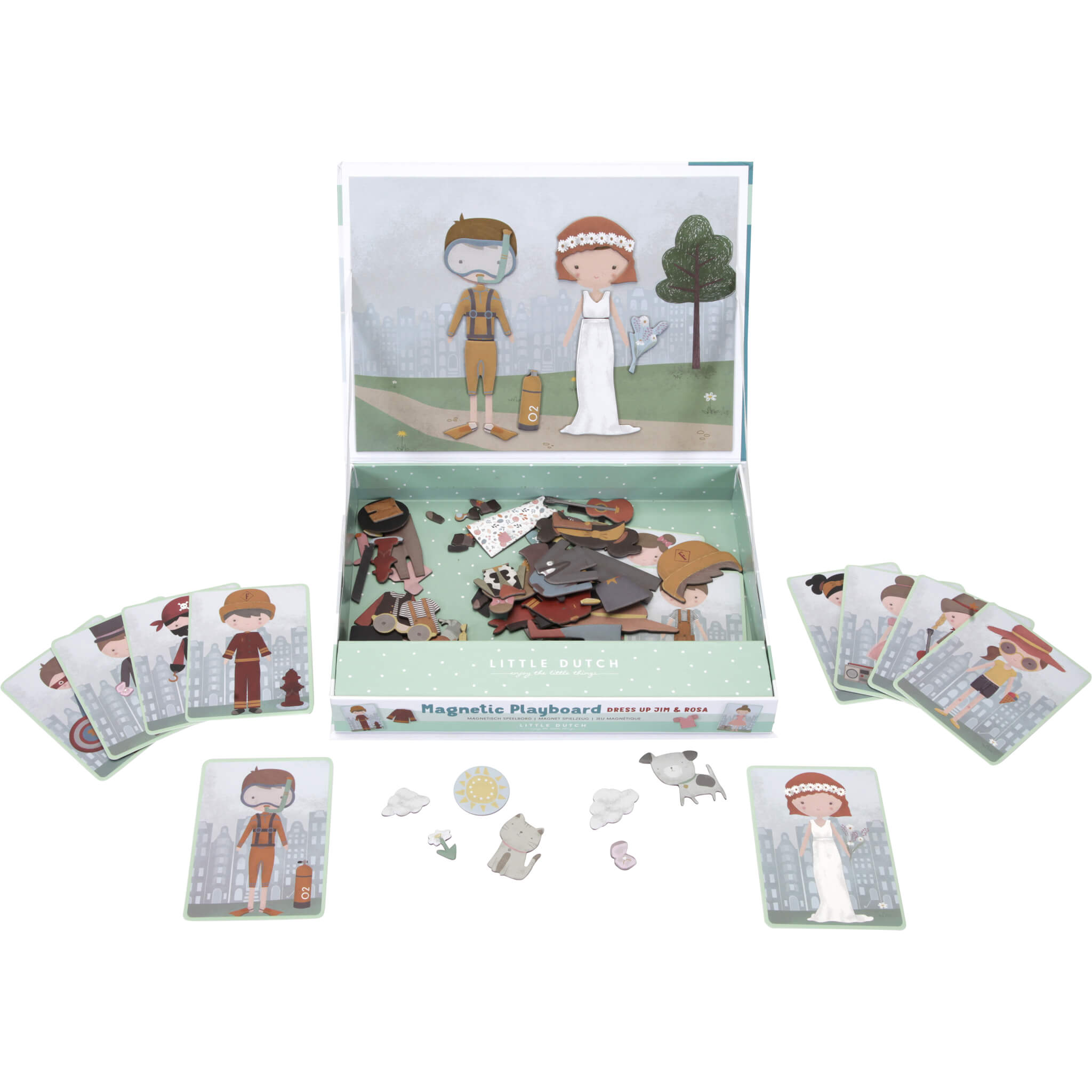 Little Dutch Magnetic Playboard - Jim and Rosa Dress Up Pieces
