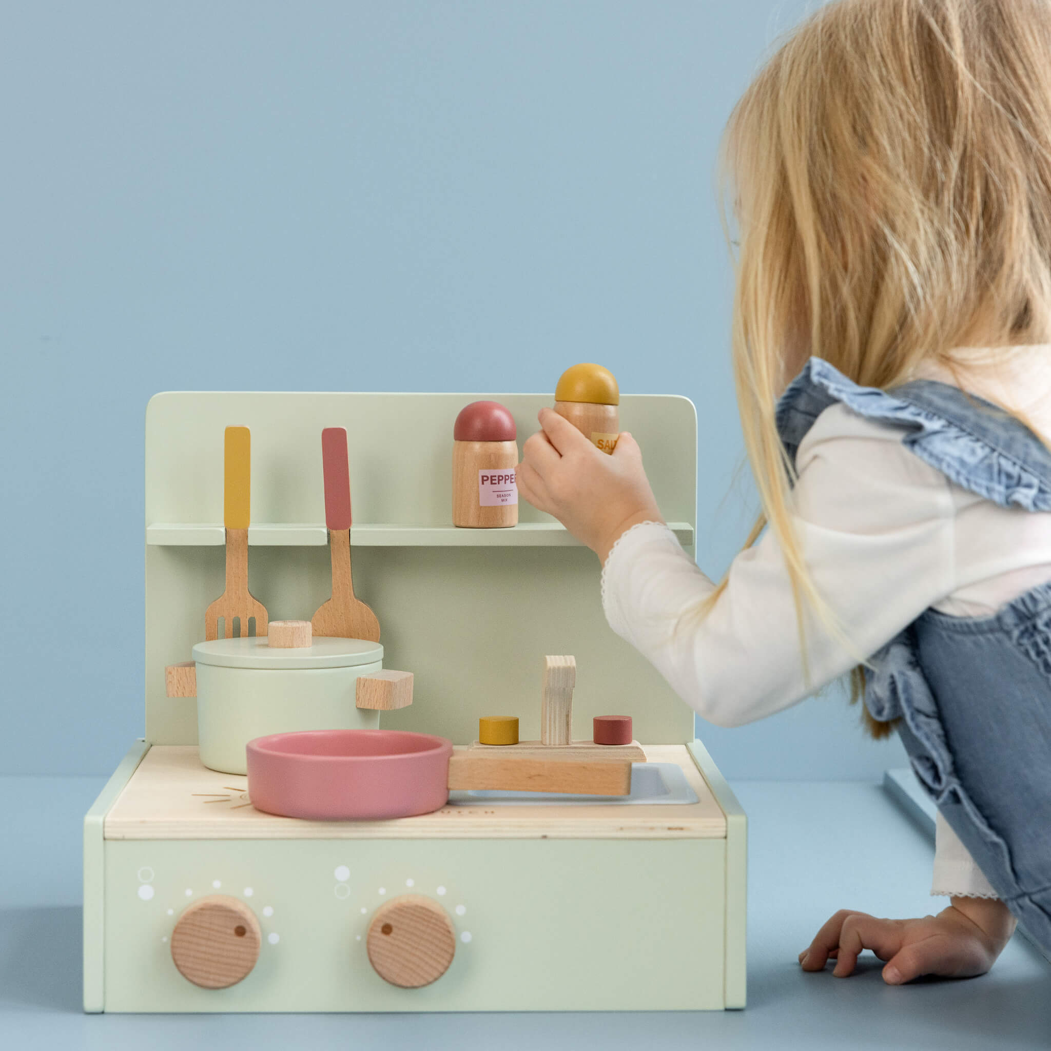 Child Playing with Little Dutch Mini Kitchen