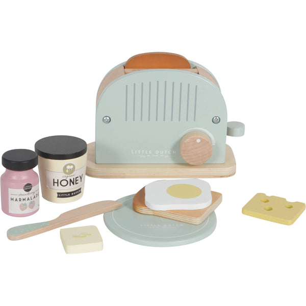 Little Dutch Wooden Mint Toaster Set