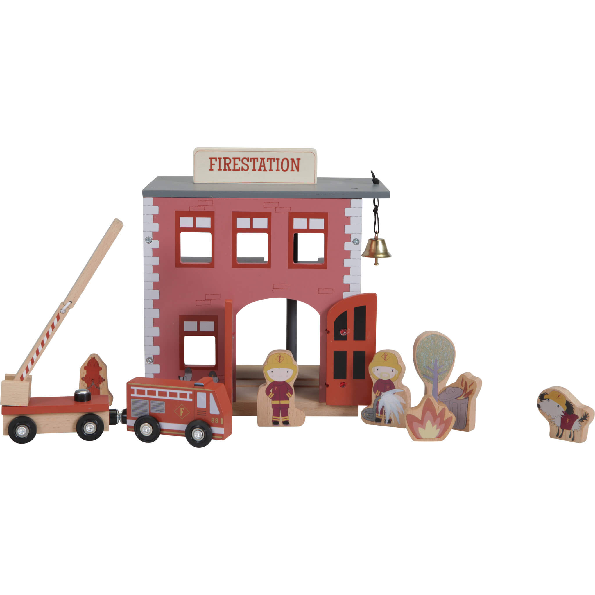 Little Dutch Wooden Railway Firestation Toy